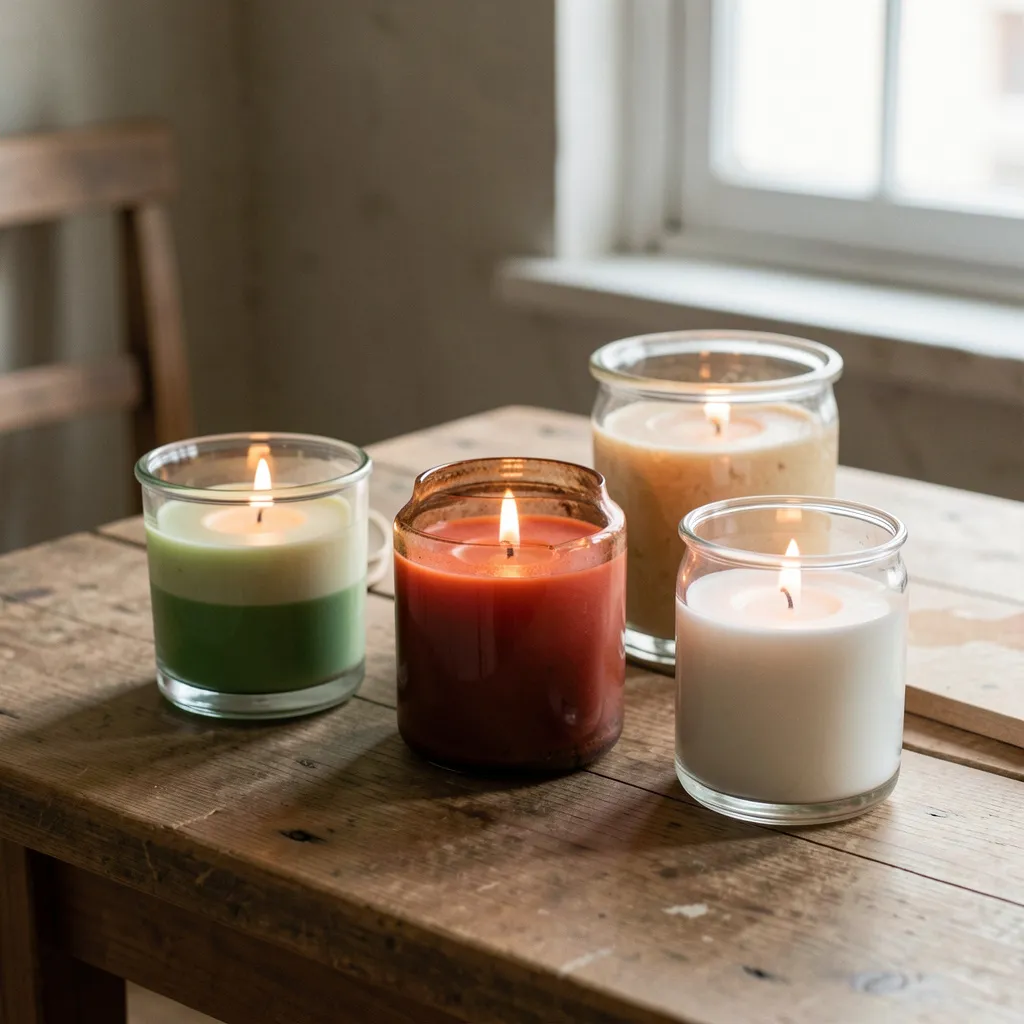 Candle in natural setting